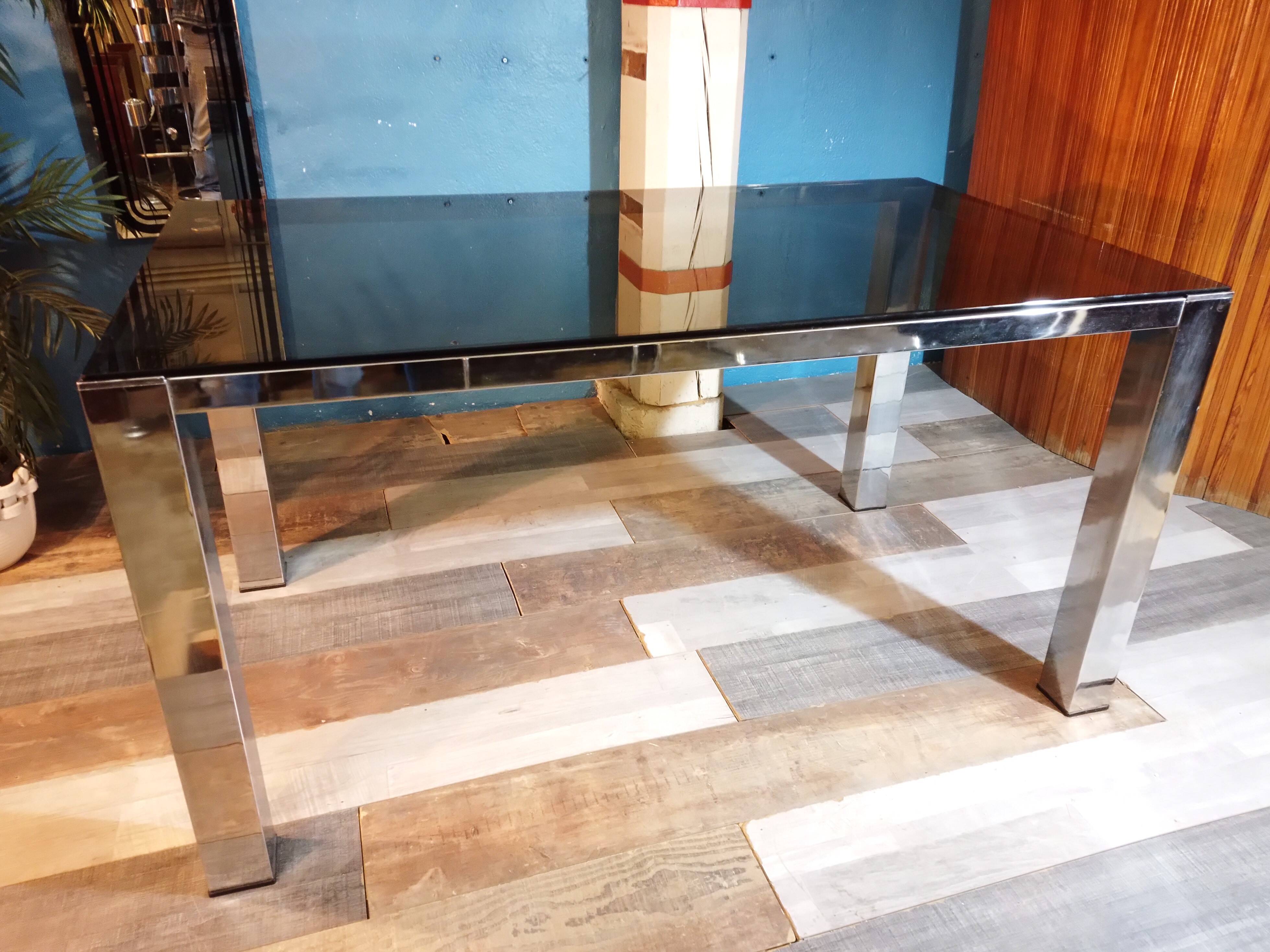 Italian coffee table + 6 chairs 1970s