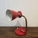 Vintage diabolo desk lamp, red and brass – 1950s/60s