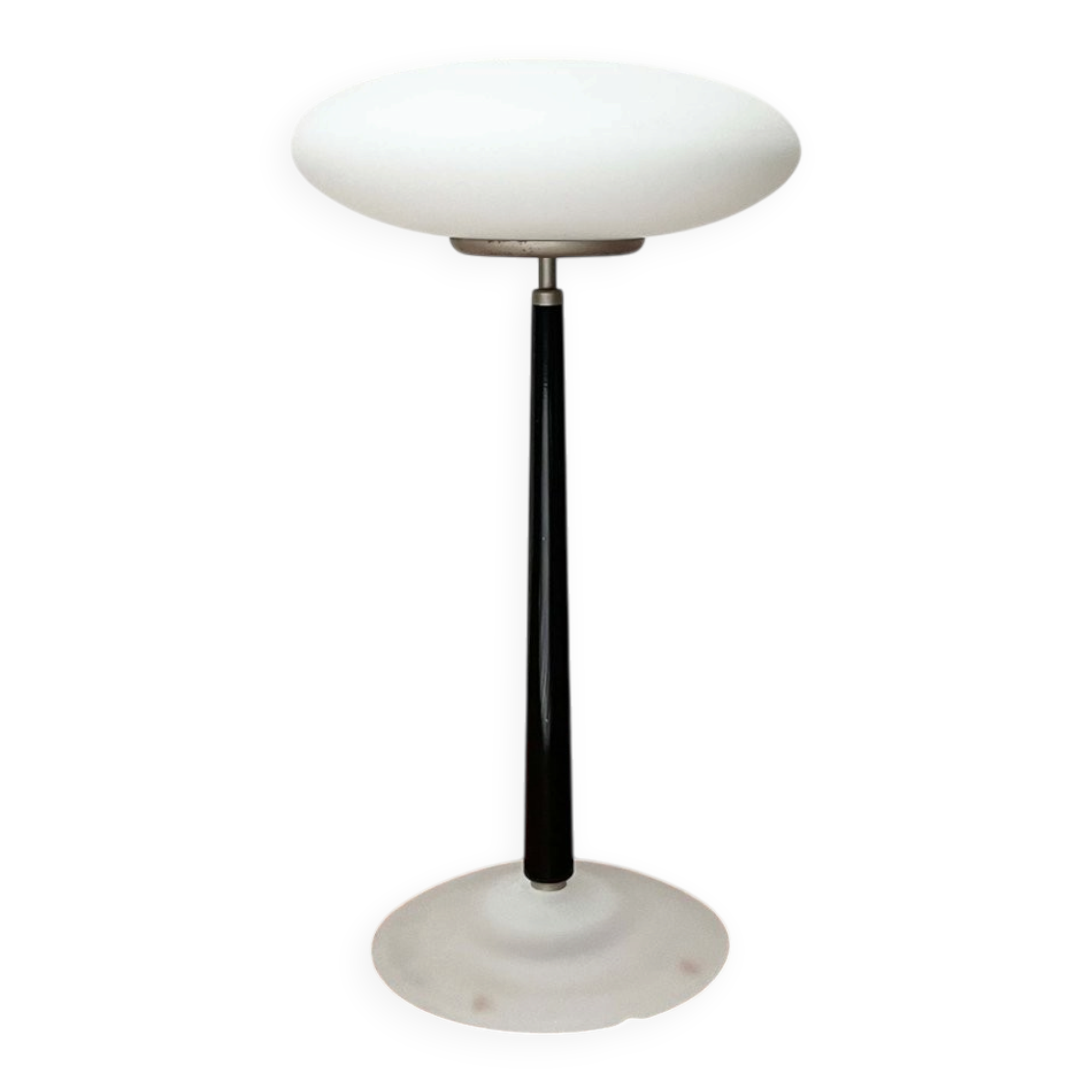 Pao T1 black table lamp, postmodern Italian model by Matteo Thun for Arteluce, 1990s.