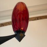 Lustre en verre de Murano rouge