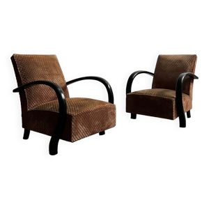 Paire de fauteuils en - velours