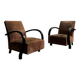 Paire de fauteuils en velours art déco