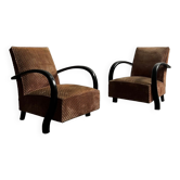 Paire de fauteuils en velours art déco
