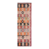 Tapis Kilim en laine et coton turc fait main vintage des années 1970, 97x295.
