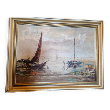 Oil on canvas Marine