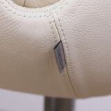 Danish armchair in White Leather and Steel, model FK 6725 or "Tulip chair" by Preben Fabricius.