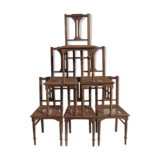 Lot of 6 art deco chairs in walnut