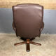 Vintage swivel armchair wood leather Hjort Knudsen