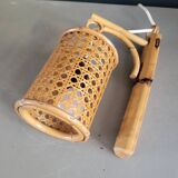 Vintage bamboo and cane wall light