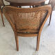 Table ronde avec rallonges et 4 chaises dossier cannage Vintage