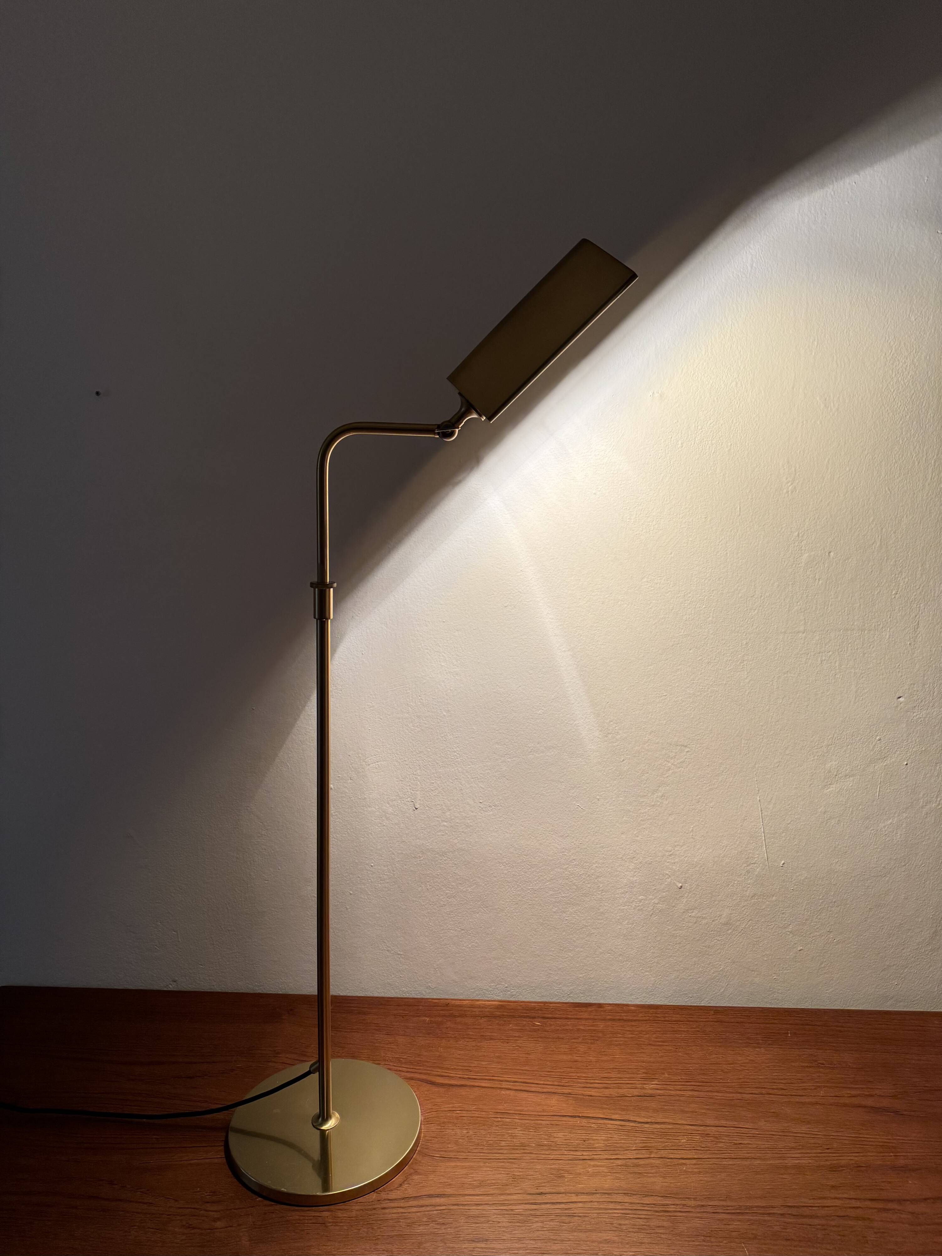 Adjustable Brass Floor Lamp by Florian Schulz