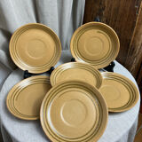 Six assiettes à dessert en grès avec spirale Sarreguemines