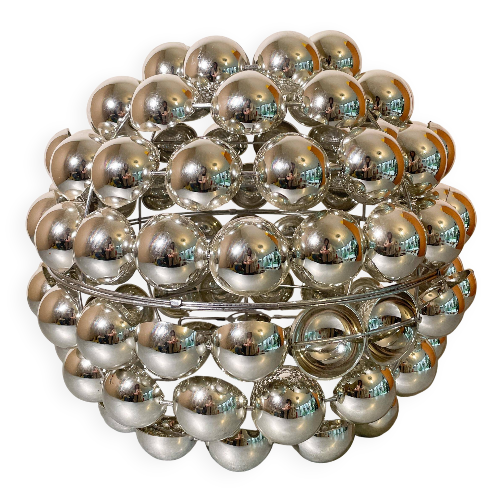 70s chrome kinetic pendant light or lampshade