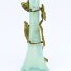 Vase Art Nouveau, verre d'uranium, bronze doré, Belgique, années 1930
