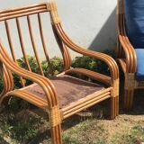 2 fauteuils en rotin vintage