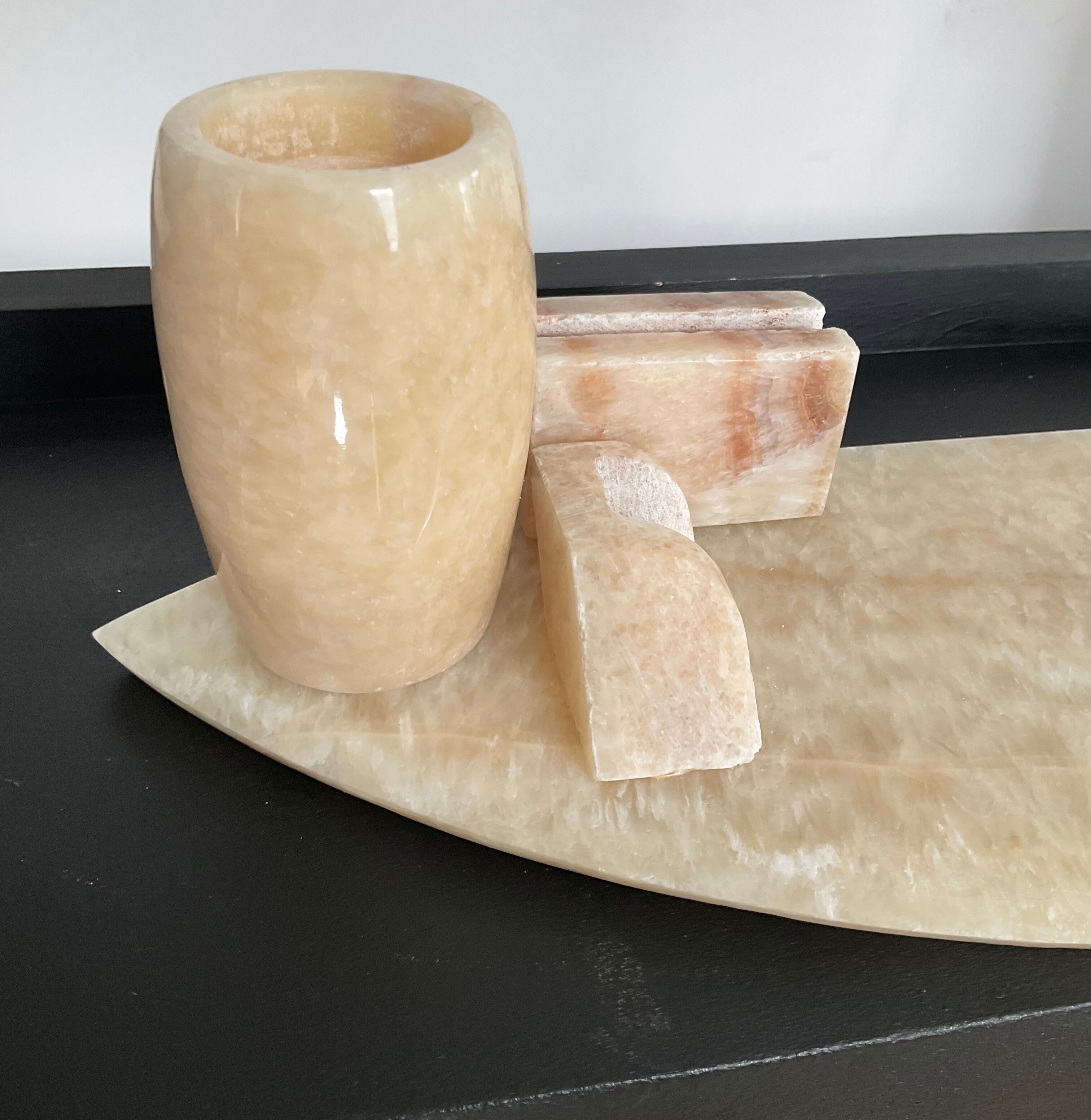 Vintage alabaster office kit 70s