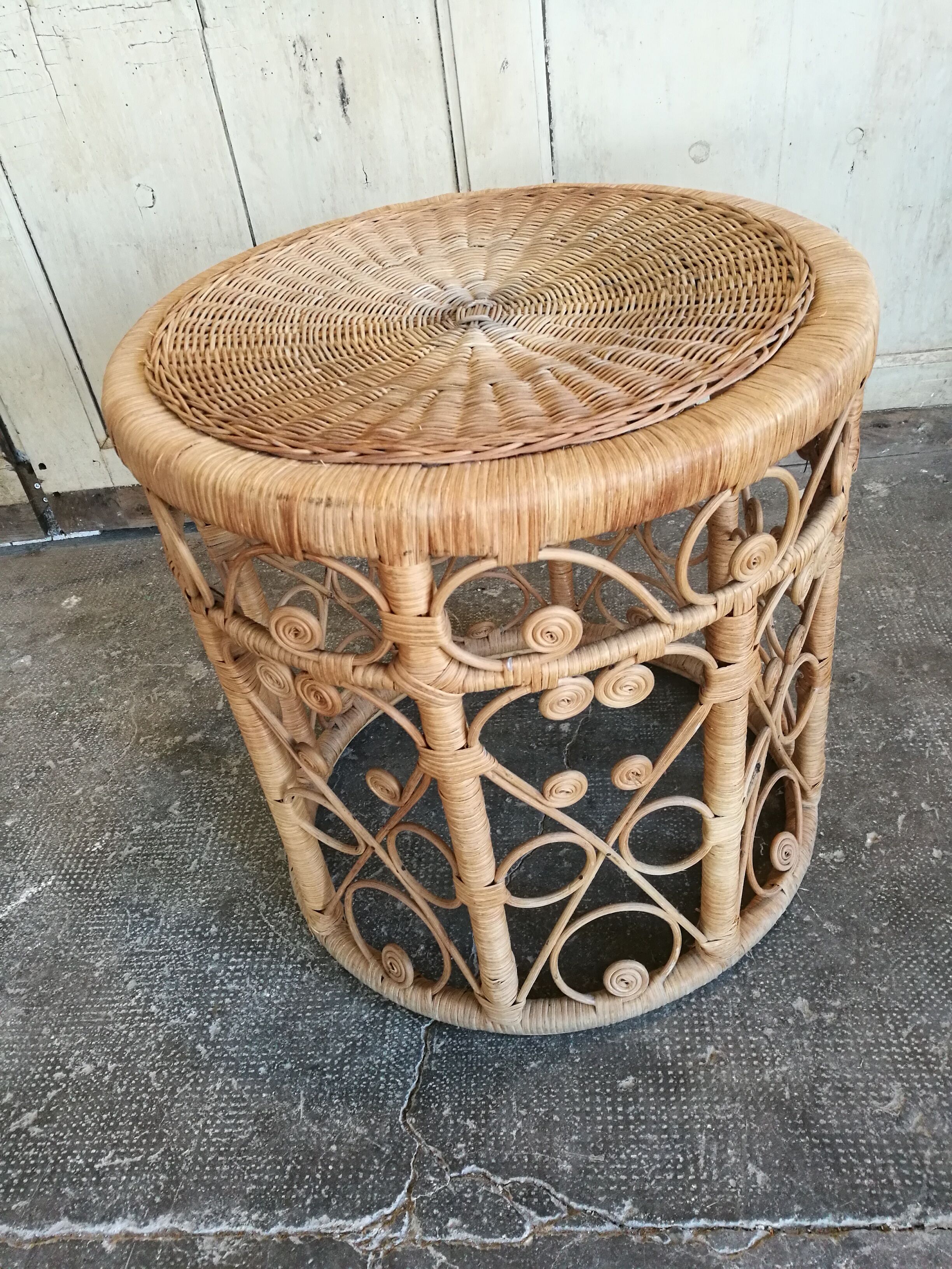 Peacock rattan sofa table or end