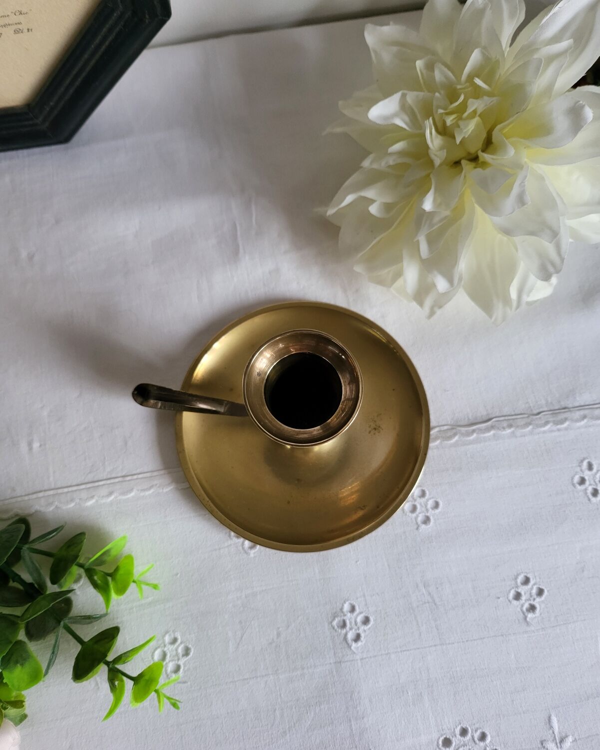 Brass hand candlestick