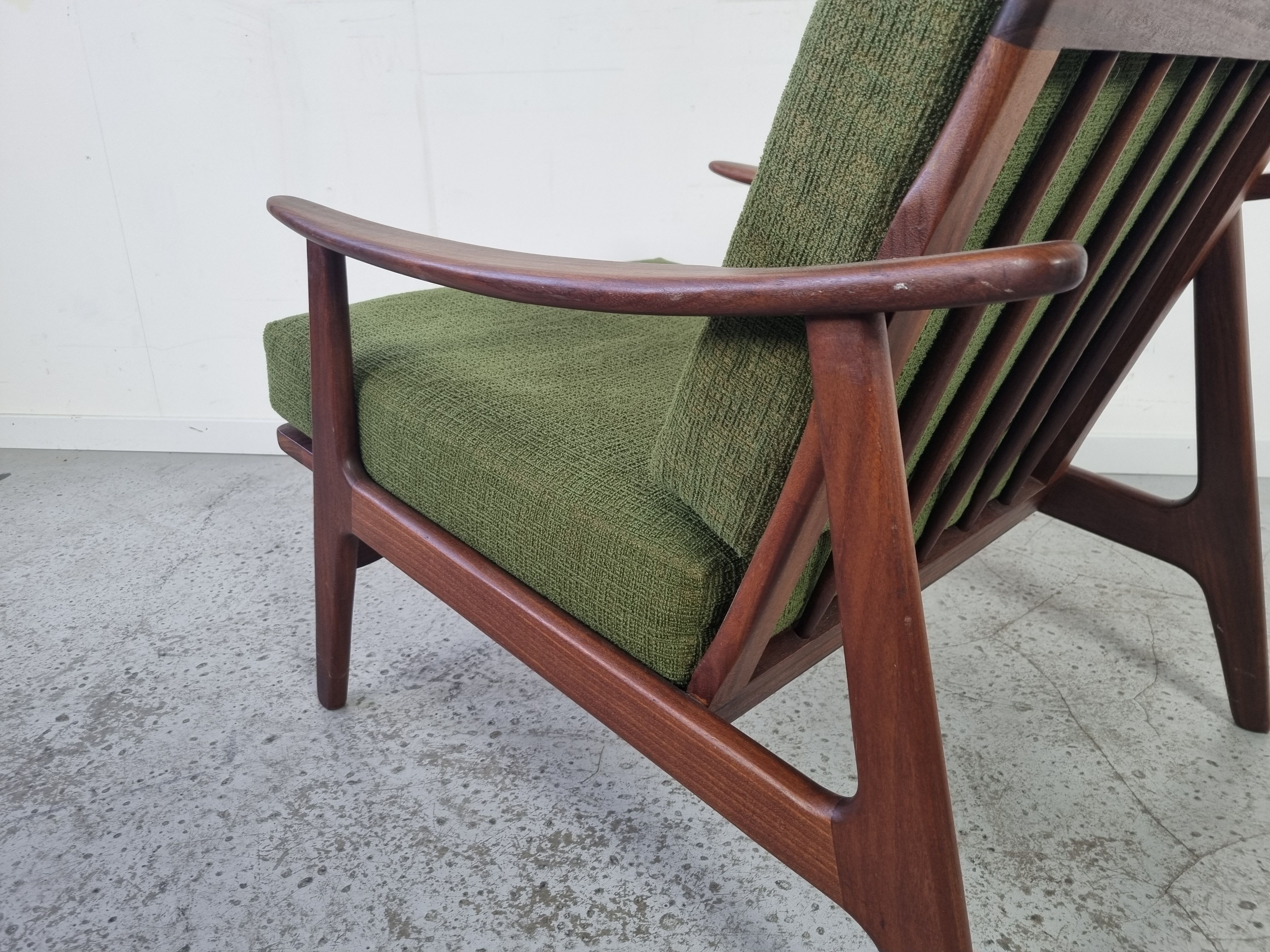 Pair of Scandinavian armchairs in afromosia, 60s