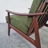 Pair of Scandinavian armchairs in afromosia, 60s