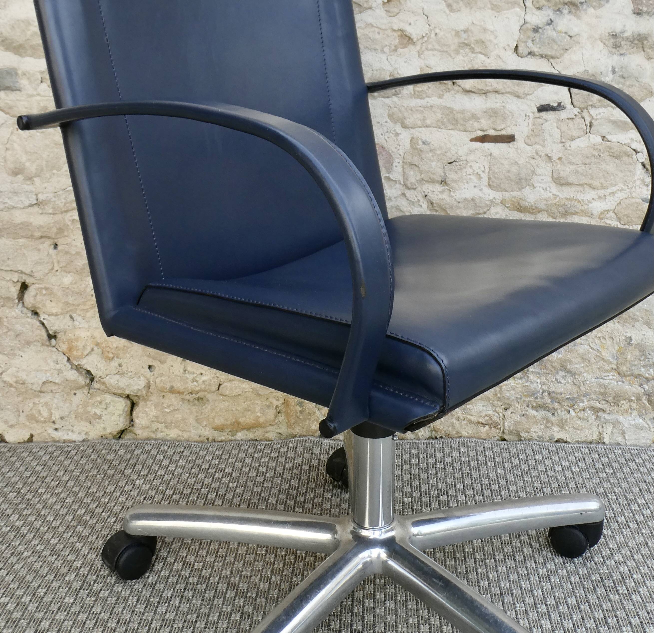 Office chair by Carlo Bartoli for Matteo Grassi in leather