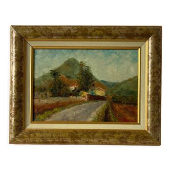 Oil on exotic landscape panel
