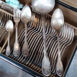 Old Christofle 57-piece shell model cutlery set