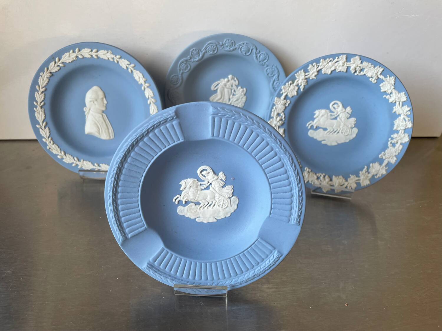 Lot of 4 Wedgwood BLUE Jasperware vintage