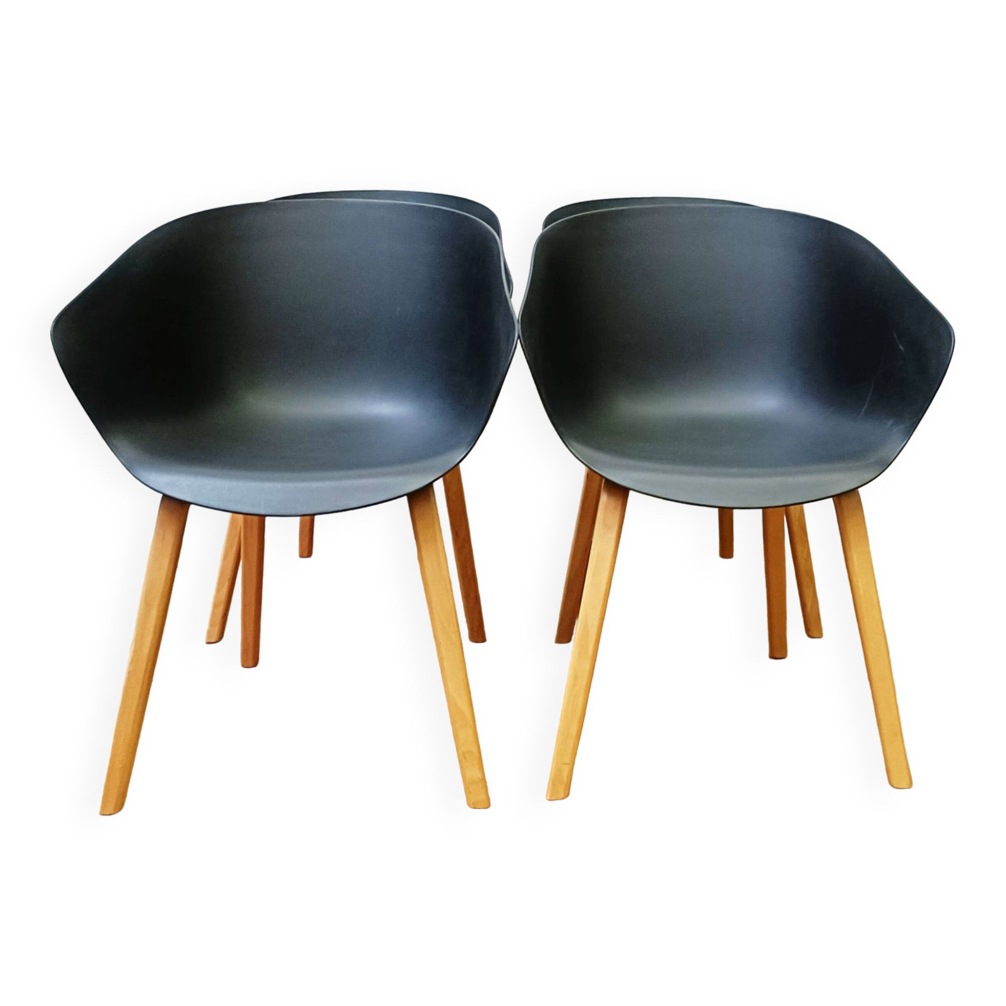 Lot de 4 fauteuils coque design