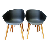 Set of 4 designer shell armchairs