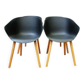 Set of 4 designer shell armchairs