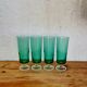 4 flûtes à champagne Luminarc Cavalier vertes vintage années 70