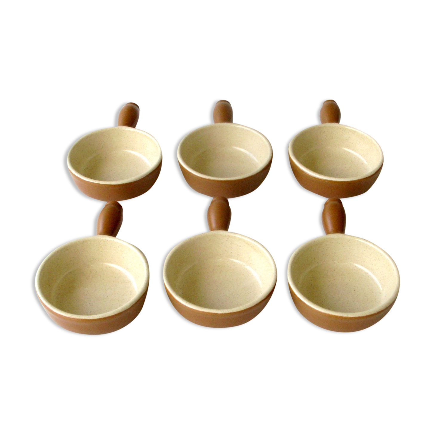 Set of 6 caquelons -Emile Henry - Brown - Culinary pottery - Beige