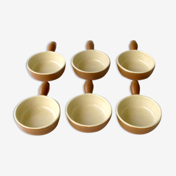 Set of 6 caquelons -Emile Henry - Brown - Culinary pottery - Beige