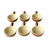 Set of 6 caquelons -Emile Henry - Brown - Culinary pottery - Beige