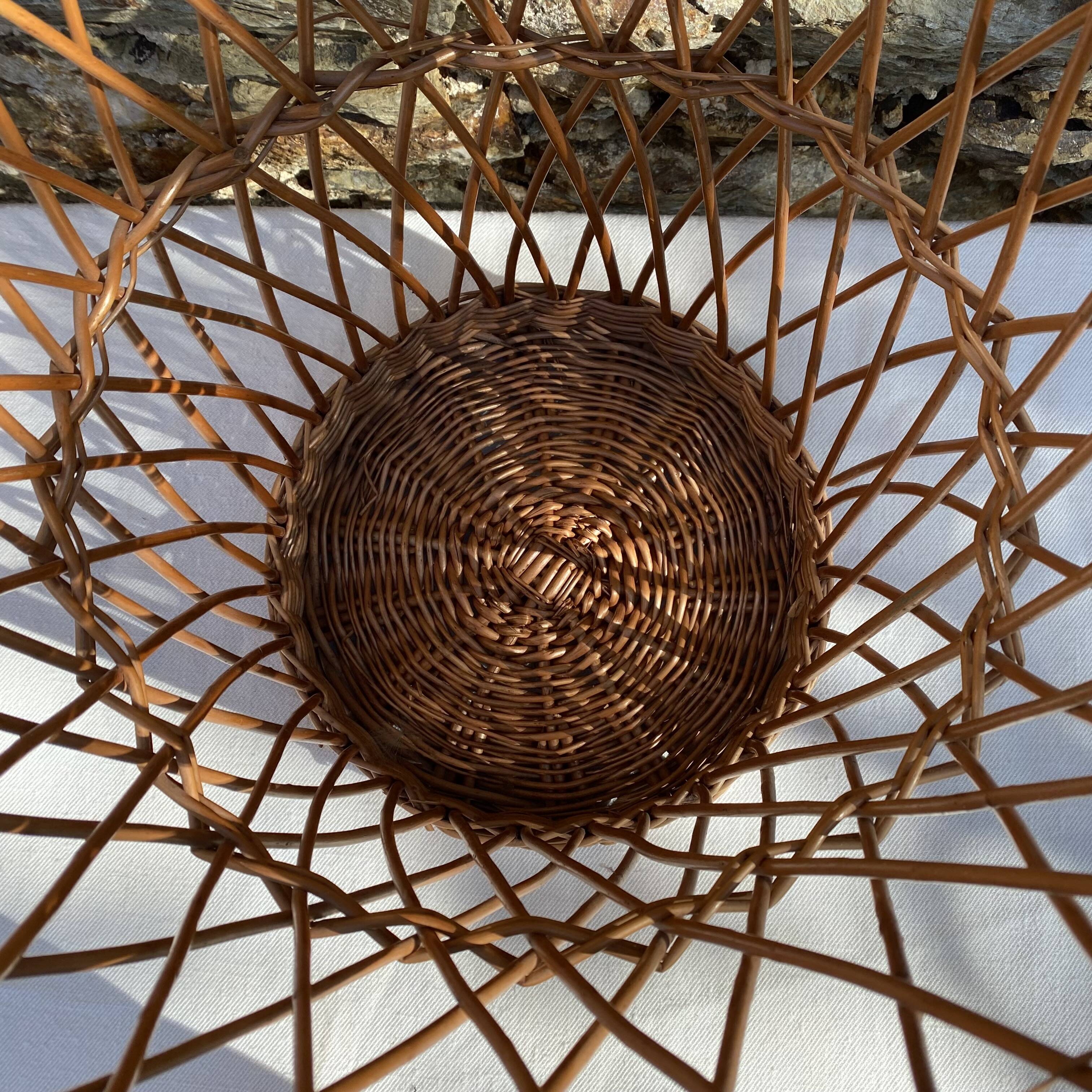 Panier haut vintage en osier