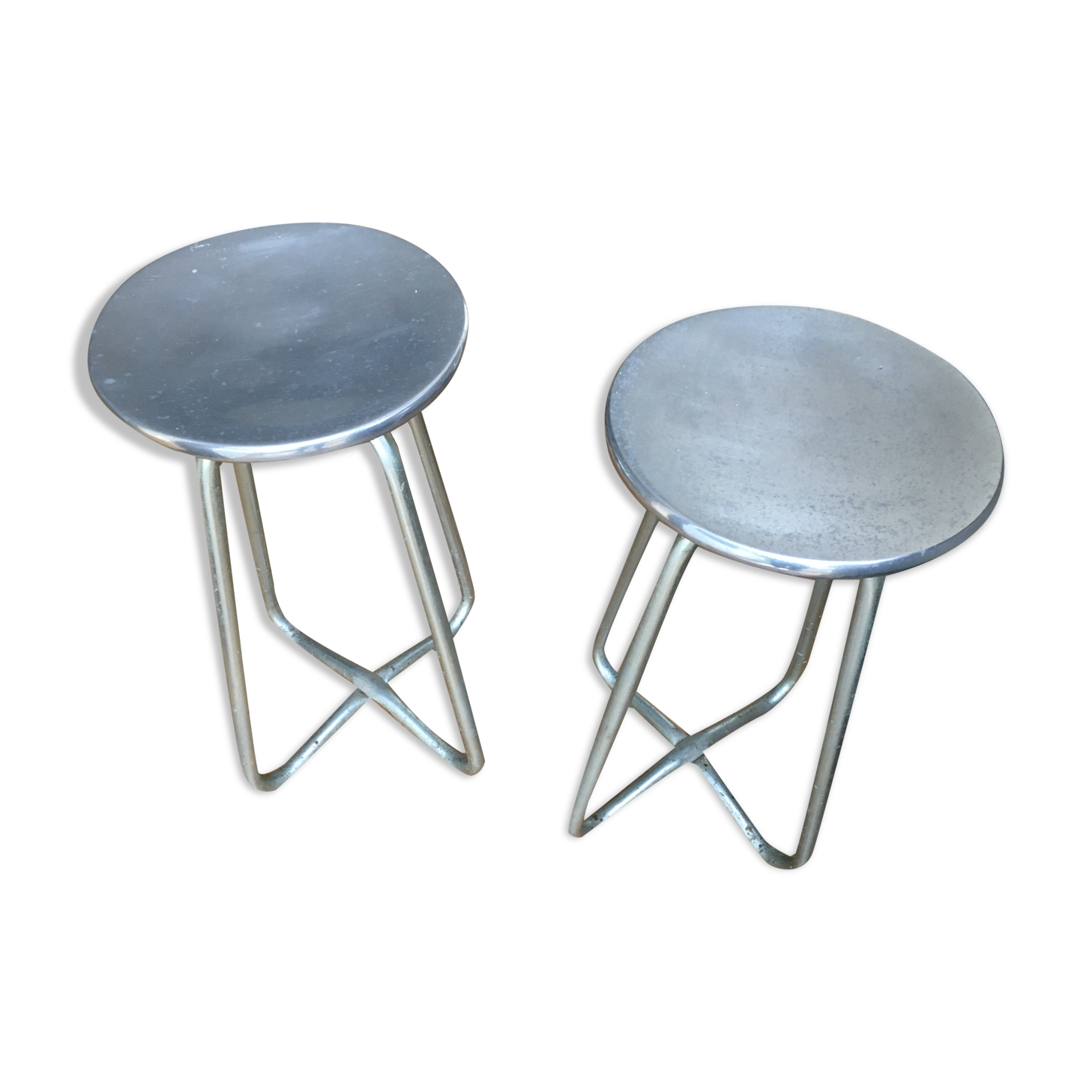 80s aluminium cast iron stool habitat