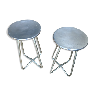 80s aluminium cast iron stool habitat