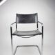 Paire de chaises Matteo Grassi MG5 cuir noir et chrome