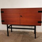 Small teak and metal sideboard, 70s