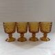 Set of 4 amber diamond glasses