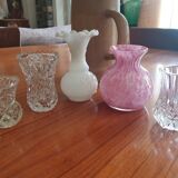 Set of 5 old vases