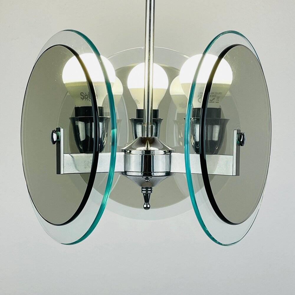 Vintage glass pendant lamp by Fontana Arte, 1970s.