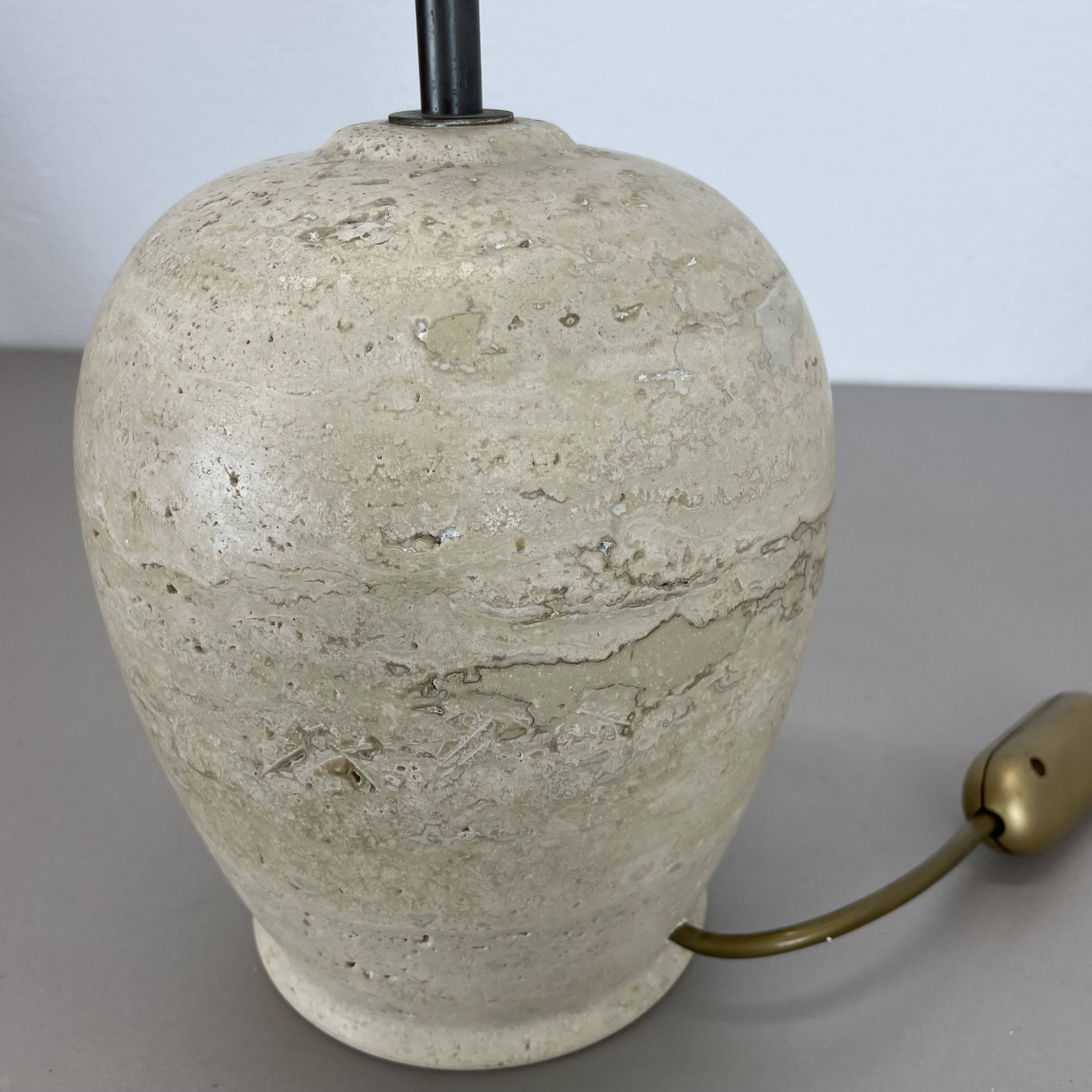 Large Travertine Marble Fratelli Mannelli Style Table Light Base, Italy, 1970s