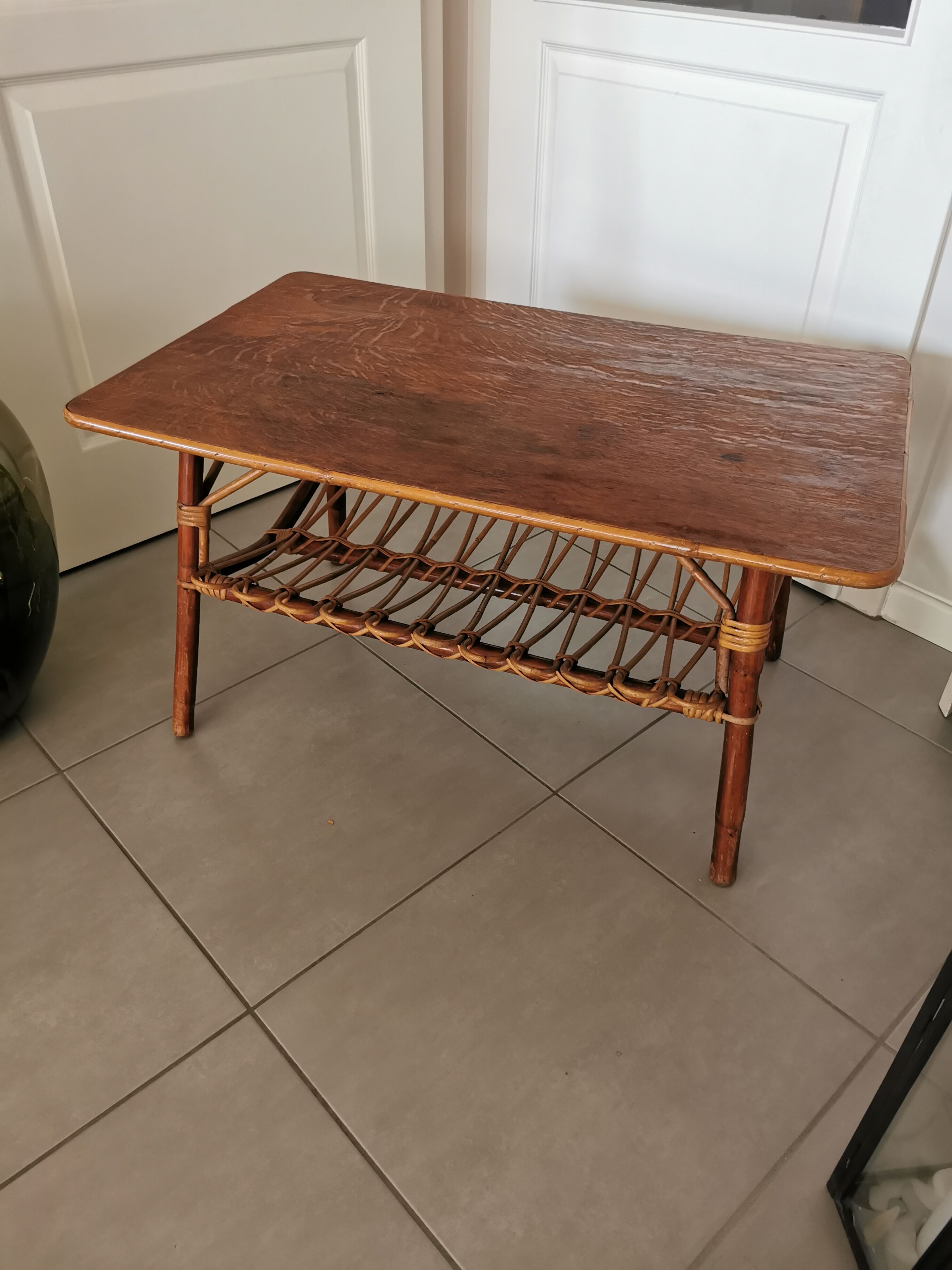 Vintage rattan coffee table