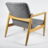 Original restored armchair GFM-64, designer E.Homa, 1960s, grey