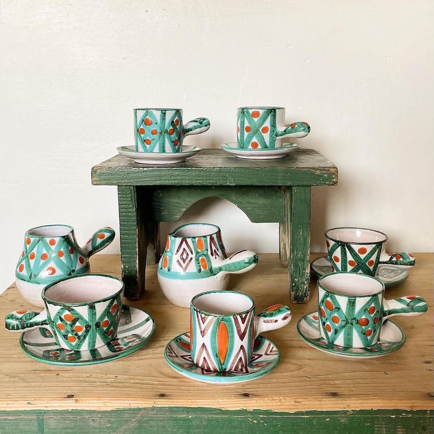 Coffee service Antoine Fazio Vallauris 14 pieces