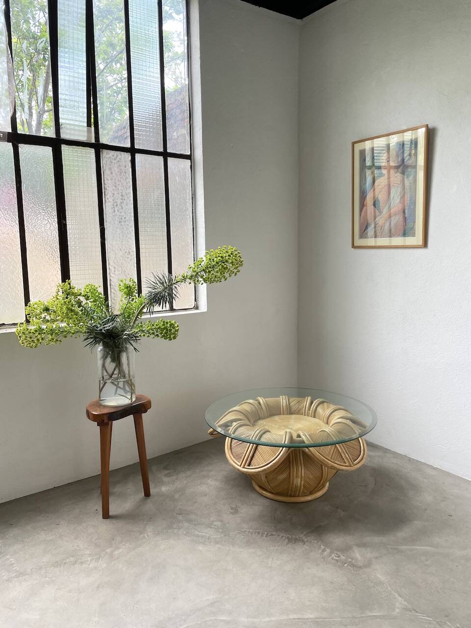 Vivai del sud “flower” rattan coffee table