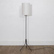 Lampadaire tripode en metal et laiton, 1970