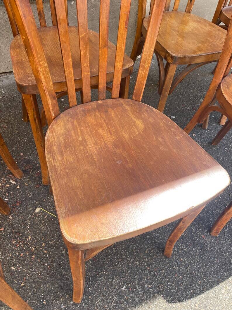 7 chaises bistrot vintage style Thonet Baumann